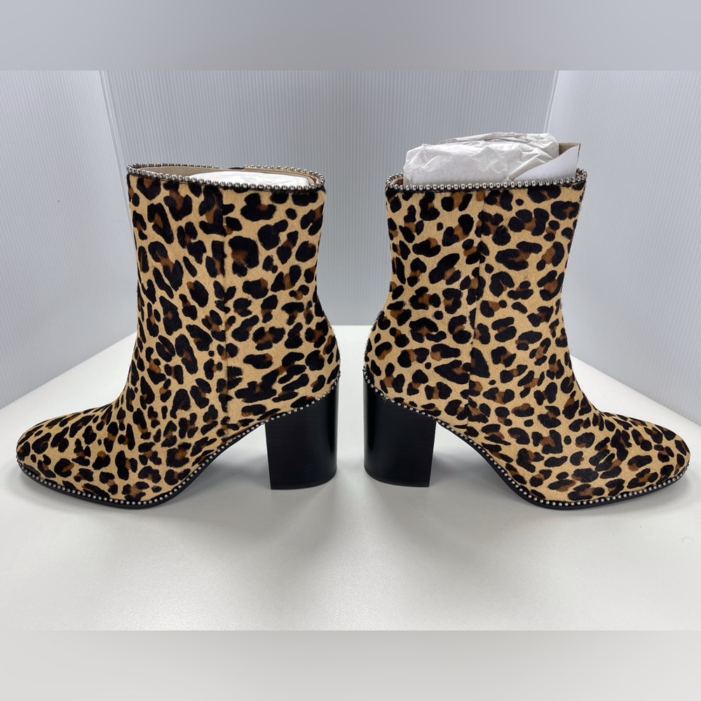 Coach Drea Bootie Haircalf Leopard Print Calf Hair Ankle Boots, Size 9.5 Shoes - Picture 6 of 11